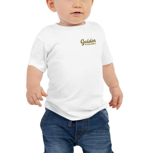 Golden Logo Baby Jersey Short Sleeve Tee - Golden Pickleball Paddles