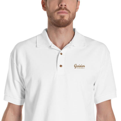 Golden Logo Embroidered Polo Shirt - Golden Pickleball Paddles