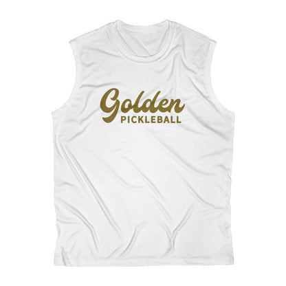 Golden Logo Men's Sleeveless Performance Tee - Golden Pickleball Paddles
