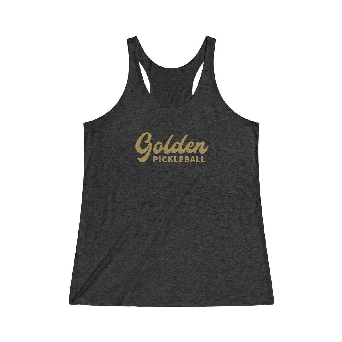 Golden Logo Women's Tri-Blend Racerback Tank - Golden Pickleball Paddles